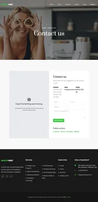 healthvest mini website template desktop screenshot