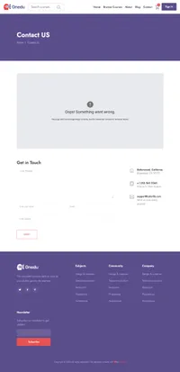 onedu mini website template desktop screenshot