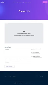 melan mini website template desktop screenshot