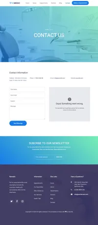 remedic mini website template desktop screenshot