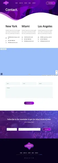 agenda mini website template desktop screenshot