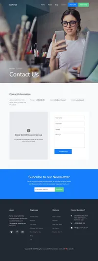 jobportal mini website template desktop screenshot