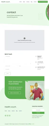 healthcouch mini website template desktop screenshot