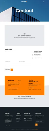 heaven mini website template desktop screenshot