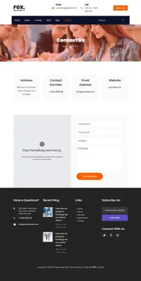 fox mini website template desktop screenshot