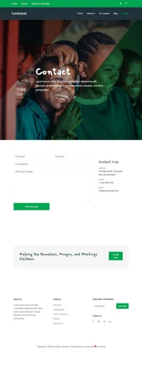 fundraiser mini website template desktop screenshot