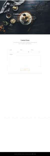 diner mini website template desktop screenshot