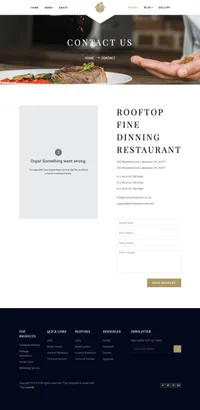 rooftop mini website template desktop screenshot