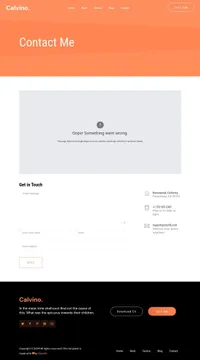 calvin mini website template desktop screenshot