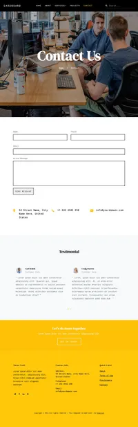 cardboard mini website template desktop screenshot