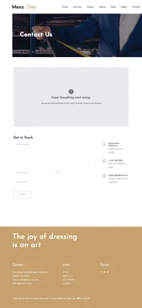 menztailor mini website template desktop screenshot