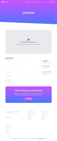 appli mini website template desktop screenshot