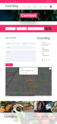 foodblog mini website template desktop screenshot