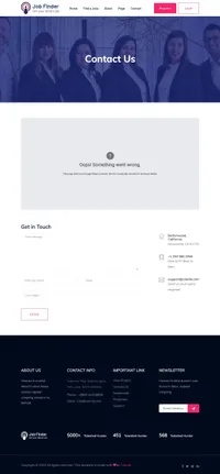 jobfinderportal mini website template desktop screenshot