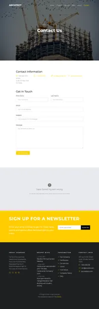architect mini website template desktop screenshot