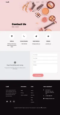 camille mini website template desktop screenshot