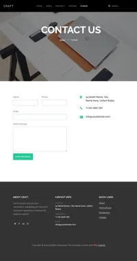 craft mini website template desktop screenshot