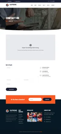 supreme mini website template desktop screenshot