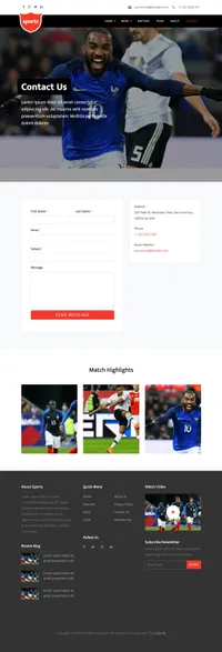 sportz mini website template desktop screenshot