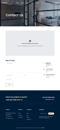 interior-2 mini website template desktop screenshot