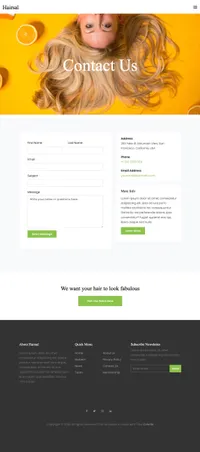 hairsal mini website template desktop screenshot