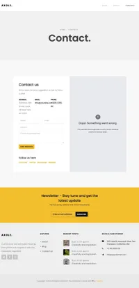 axole mini website template desktop screenshot