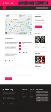 videomag mini website template desktop screenshot