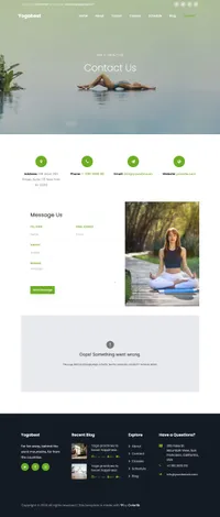 yogabest mini website template desktop screenshot