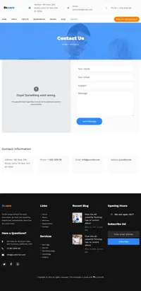 drcare mini website template desktop screenshot