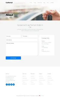 carrentals mini website template desktop screenshot