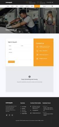 autorepair mini website template desktop screenshot