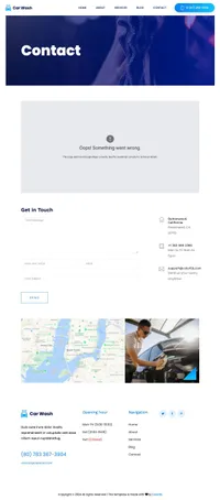 carwash mini website template desktop screenshot