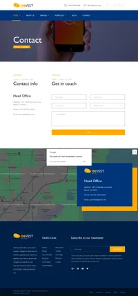 invest mini website template desktop screenshot