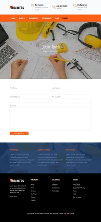 engineers mini website template desktop screenshot
