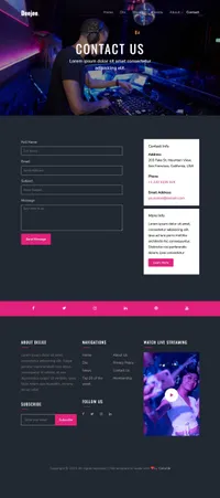 deejee mini website template desktop screenshot