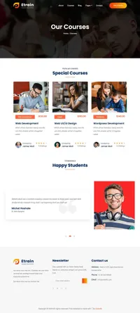 etrain mini website template desktop screenshot