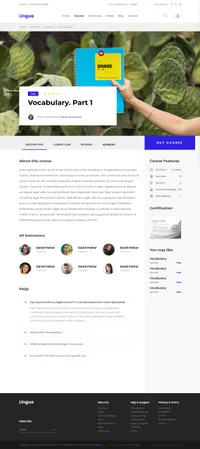 lingua mini website template desktop screenshot