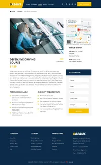 dreams mini website template desktop screenshot