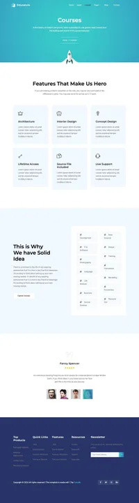 educature mini website template desktop screenshot