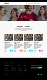 edusmart mini website template desktop screenshot