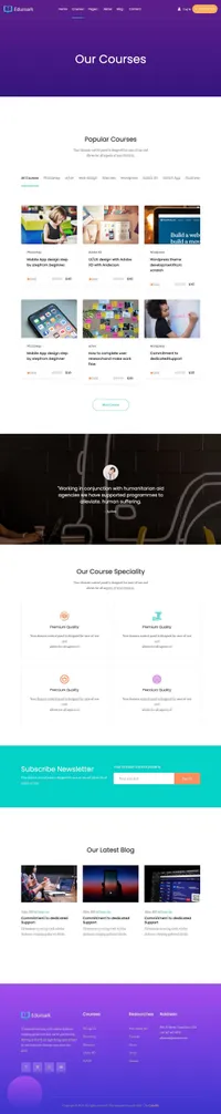 edumark mini website template desktop screenshot