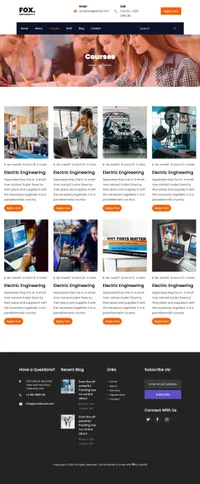 fox mini website template desktop screenshot