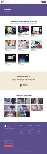 onedu mini website template desktop screenshot