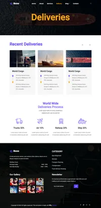 boxe mini website template desktop screenshot