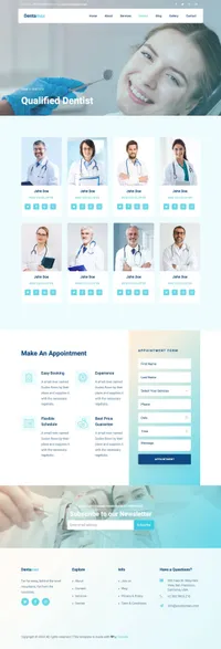 dentamax mini website template desktop screenshot