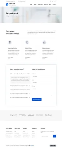 medcare mini website template desktop screenshot