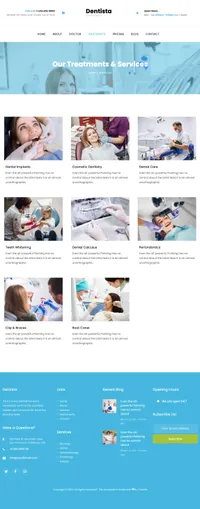dentista mini website template desktop screenshot
