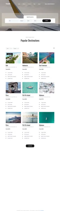 travello mini website template desktop screenshot