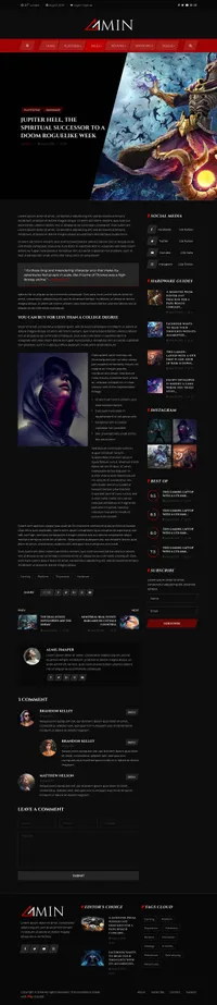 amin mini website template desktop screenshot