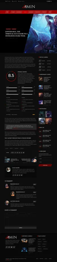 amin mini website template desktop screenshot